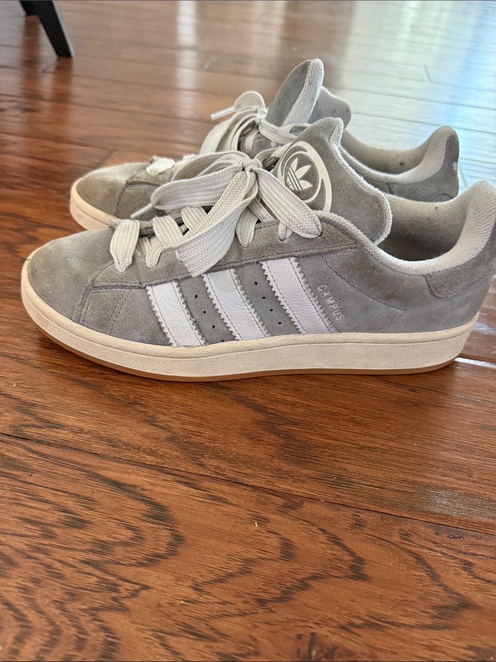adidas Campus Suede Sneakers in Light Gray and White